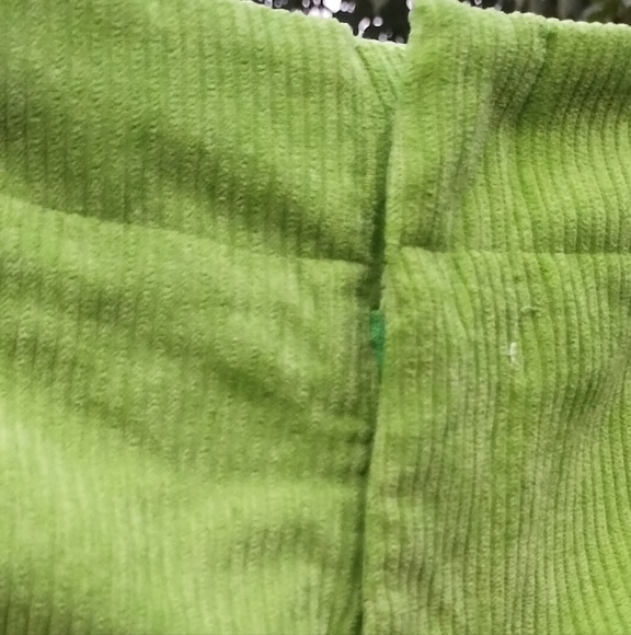 Retro look color block green pants Lg corduroy - Picture 5 of 6